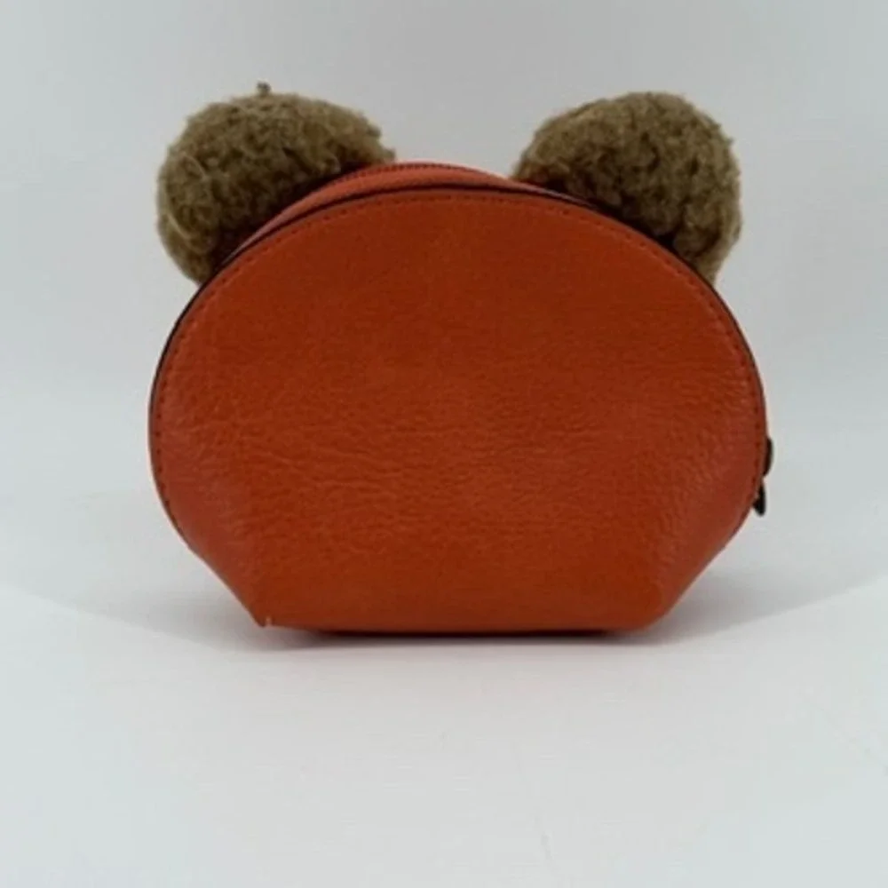 Orange Ewok‎ Inspired Coin Purse Pouch Faux Fur Ears Zipper